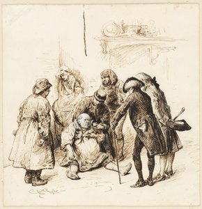Dos Caballeros Ayudando a un Borracho
