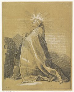Santo arrodillado en oración de Frederick Bloemaert