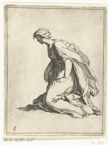 Mujer joven arrodillada 15 figuras pequeñas (título de la serie) de Frederick Bloemaert
