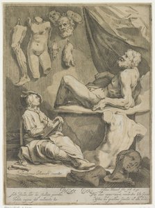 Página de título del libro de dibujo de diseño original y renombrado Página de título para: Abraham Bloemaert, Libro de dibujo konstryk original y renombrado. Parte 1