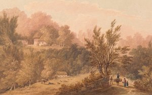 Un carril con figuras - Isla de Wight (?) de Frederick Calvert