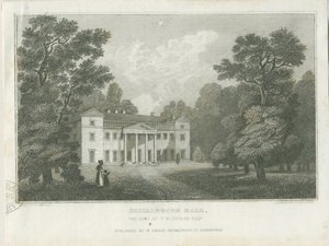 Chillington Hall: grabado, nd [1830] (impresión) de Frederick Calvert