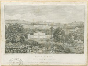 Etruria Hall: grabado, nd [c 1830] de Frederick Calvert