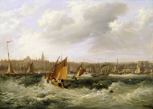Liverpool, Lancashire desde el río Mersey y New Brighton, 1838