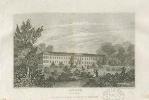 Stafford - Asilo: grabado, nd [c 1830] de Frederick Calvert