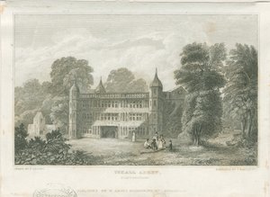 Tixall Hall - Casa de la Puerta: grabado de Frederick Calvert