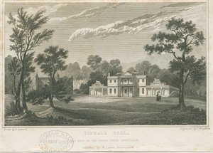 Tixall Hall: grabado de Frederick Calvert