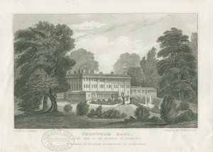 Trentham Hall: grabado, nd [c 1830] de Frederick Calvert