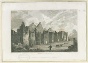 Castillo de Tutbury - Patio del Castillo: grabado de Frederick Calvert