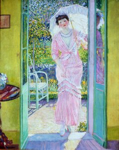 Buenos días, c.1912-13 (óleo sobre lienzo) de Frederick Carl Frieseke