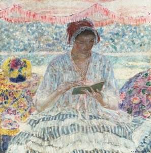 Lectura de verano (bajo el toldo) de Frederick Carl Frieseke