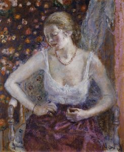 Mujer vistiéndose de Frederick Carl Frieseke
