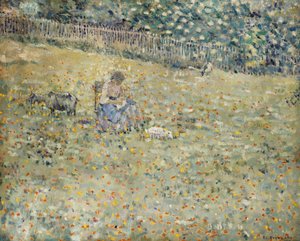Mujer y Cabra de Frederick Carl Frieseke