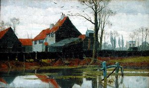 Edificios de la granja, c.1889 de Frederick Cayley Robinson