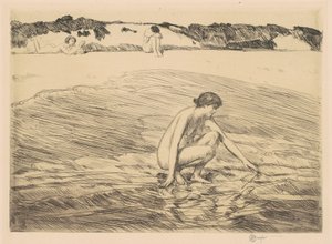 Marea alta, Montauk, 1922 de Frederick Childe Hassam