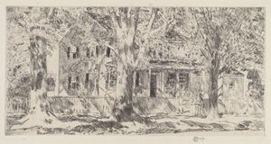 Casa en la calle principal, Easthampton, 1922 de Frederick Childe Hassam