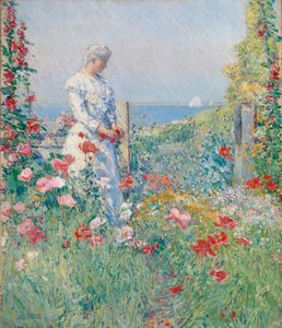 En el jardín Celia Thaxter en su jardín, 1892