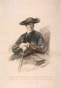 Pensionista de Greenwich en el personaje del comodoro Trunion, Hospital de Greenwich, Londres de Frederick Christian Lewis