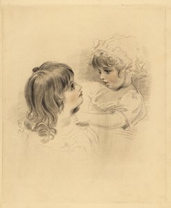 Retrato de dos niños de Frederick Christian Lewis
