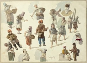 Bocetos de campesinos en Boulogne
