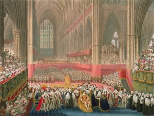 La coronación de Jorge IV en la Abadía de Westminster 1824 de Frederick Christian Lewis