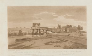 El molino de agua sobre el puente de Charenton 1803; lámina 20 de Vistas en París, calco del volumen Emanuel de la lámina B181.25.2629
