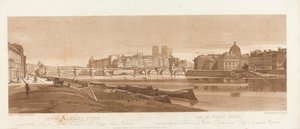 Vista de Port Neuf, parte del Louvre, Notre Dame y el Colegio de las Cuatro Naciones, 1803; lámina 7 de Vistas de París, calco del volumen Emanuel de la lámina B1981.25.2616
