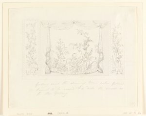 Dibujo, El Pabellón Real, Brighton, Salón Azul (Sur), decoración mural propuesta, ca. 1820 de Frederick Crace