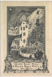 Exlibris: Irving Kent Hall y Mary Kent Hall, Ex Libris inscrito