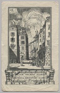 Exlibris: William Truman Aldrich y Dorthea Davenport Aldrich, Ex Libris inscrito de Frederick Garrison Hall