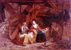 Interior de una cabaña de Frederick Goodall