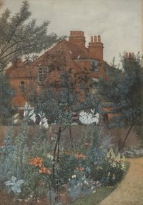 Vista de un jardín en Bedford Park de Frederick Hamilton Jackson