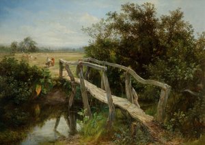 El viejo puente sobre el río Cole en Yardley, 1890