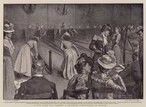 Un nuevo juego para damas, una competencia de bolos en Berlín de Frederick Henry Townsend