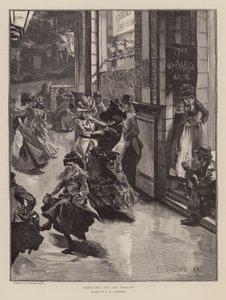 Bailando al son de un órgano (grabado) de Frederick Henry Townsend