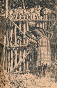 Ilustración de Fábulas y Cuentos Populares de Skeat de Un Bosque Oriental, 1901