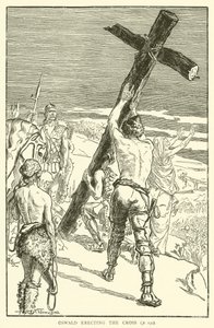 Oswald erigiendo la Cruz
