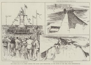 El Muy Honorable W H Smith inaugurando el rompeolas de South Gare, en la desembocadura del Tees, cerca de Middlesbrough de Frederick Henry Townsend