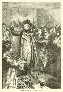 Vidocq detiene la música (grabado) de Frederick Henry Townsend