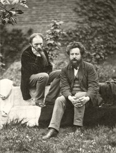 Fotografía de retrato de Sir Edward Burne-Jones (1833-98) y William Morris (1834-96) por Frederick Hollyer (1837-1933) de Frederick Hollyer