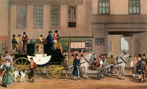 El Blenheim, saliendo del Star Hotel, Oxford, 1831 1927 de Frederick James Havell