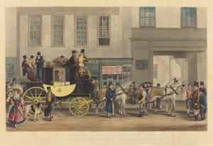 El Blenheim, Saliendo del Hotel Star, Oxford de Frederick James Havell after George Havell