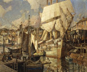 Barco de sal de Cádiz, puerto de Gloucester de Frederick John Mulhaupt