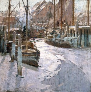 Ice Bound Vessels (óleo sobre lienzo) de Frederick John Mulhaupt