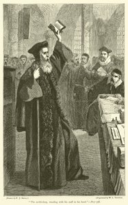 El arzobispo, de pie con su bastón en la mano de Frederick John Skill