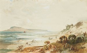 Vista de Portland y el castillo de Sandsfoot, Dorset de Frederick Lee Bridell