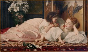 Madre con niño (cerezas) de Frederick Lord Leighton