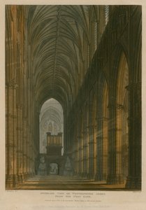 Vista interior de la Abadía de Westminster, Londres, desde la Puerta Oeste de Frederick Mackenzie