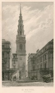 Iglesia de St Bride, Fleet Street, Londres de Frederick Mackenzie