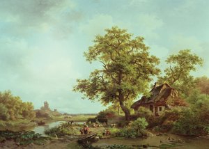 Paisaje boscoso de Frederick Marianus Kruseman